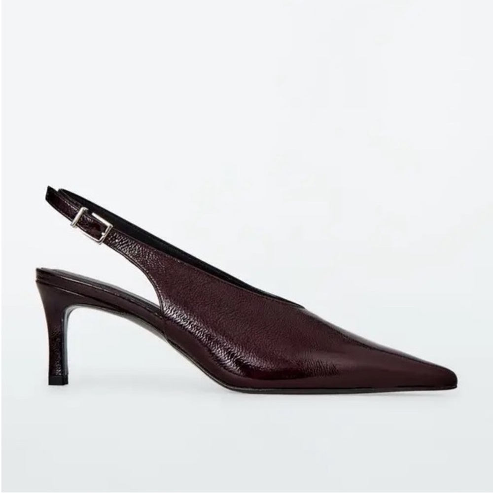 COS Patent Leather Burgundy Heeled Shoes